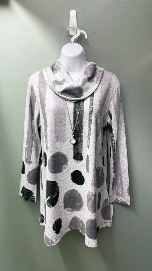 Jess & Jane Grey Cowl Neck Top