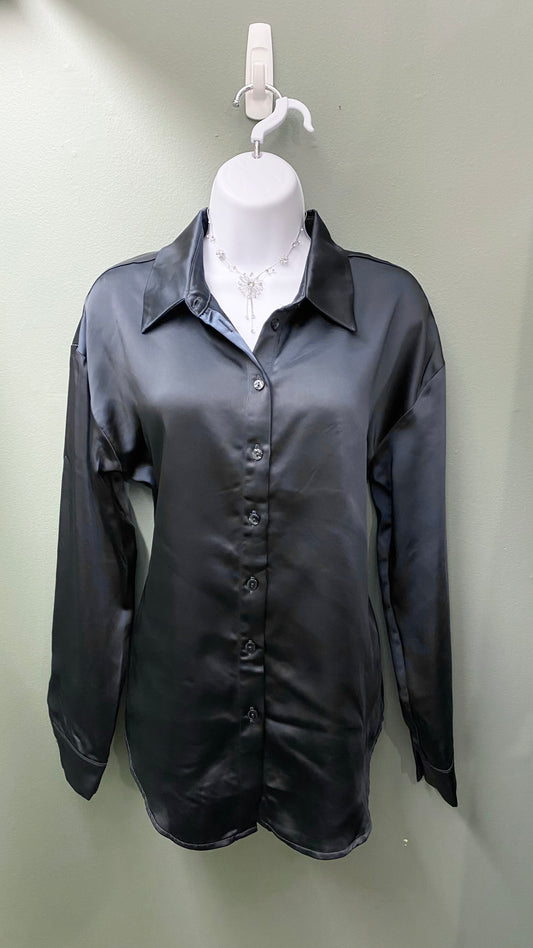 Charlie B Long Sleeve Dark Blue Button Up Shirt