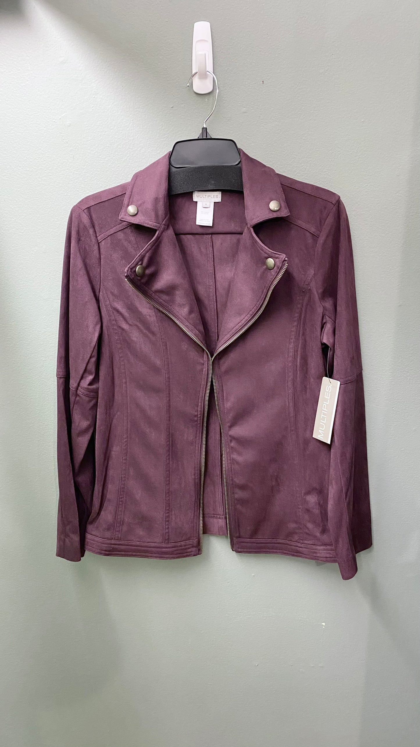 Multiples Suede-Type Faux Leather Jacket