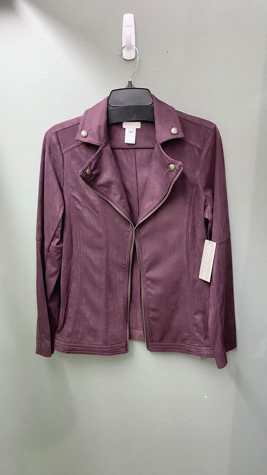 Multiples Suede-Type Faux Leather Jacket