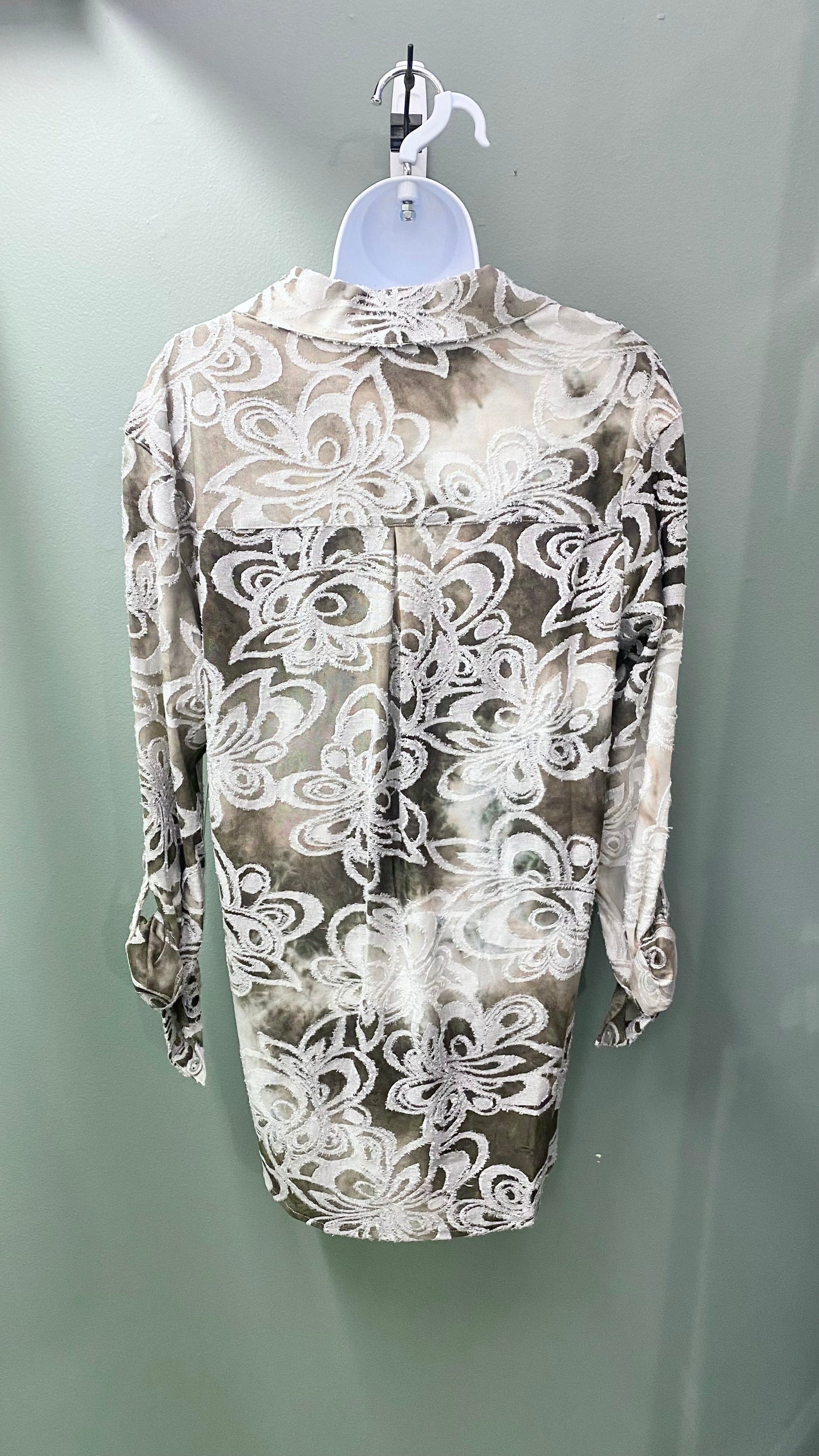Multiples Burnout Style Buttoned Top