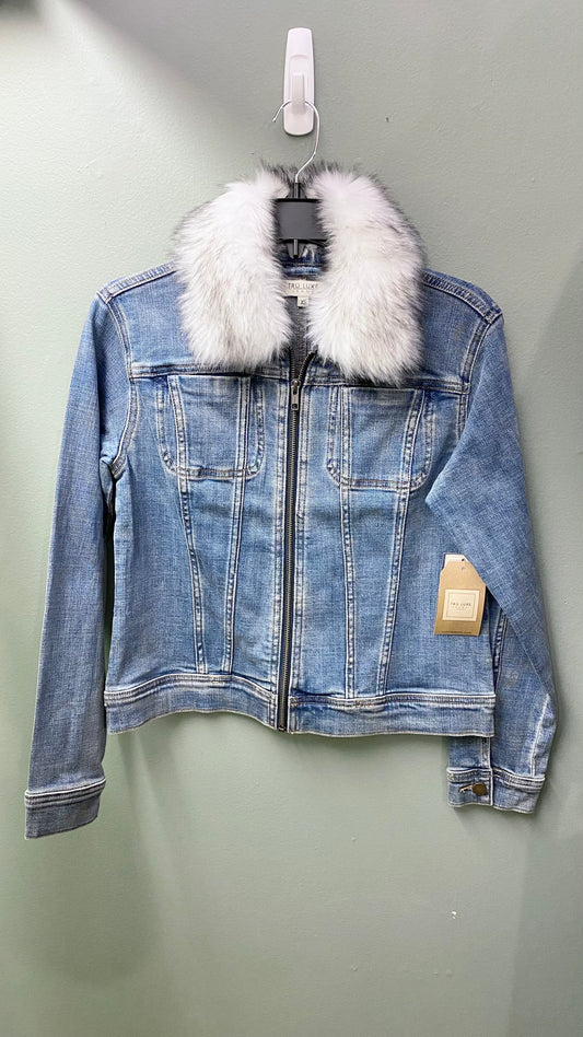 Tru Luxe Fur Collar Denim Jacket