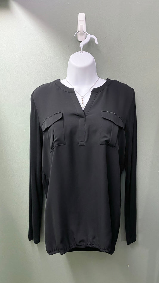 Soya Concept Black Top with Rhinestone Details