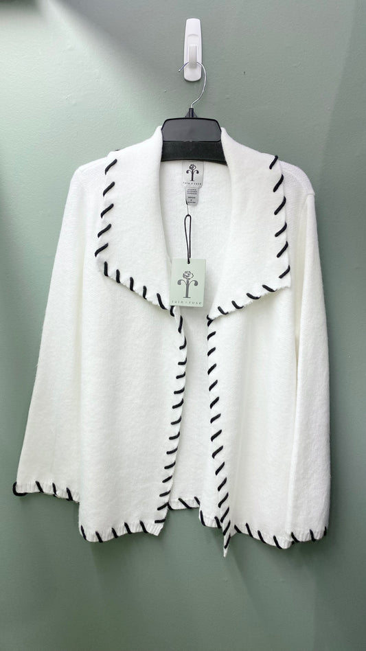 Rain + Rose Ivory Stitched Sweater
