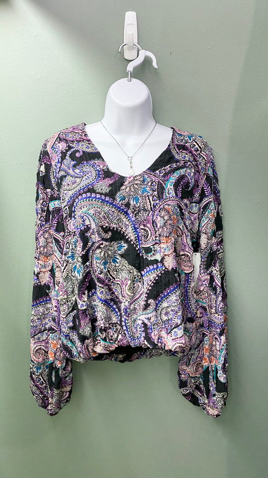 Karen Kane Textured Paisley Blouse