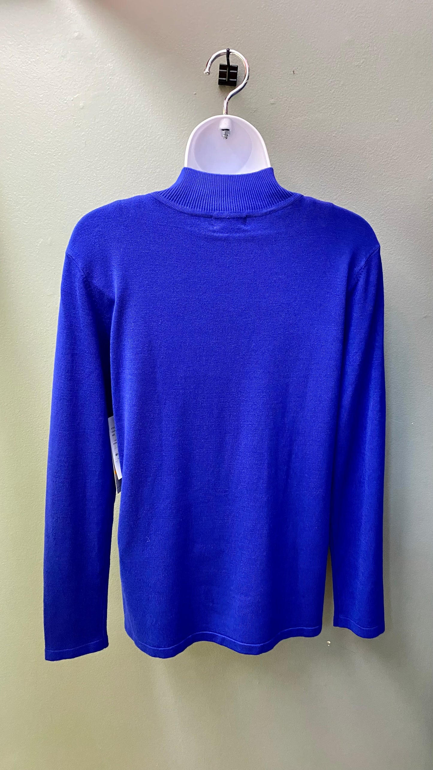 Multiples Blue Mock Neck Sweater