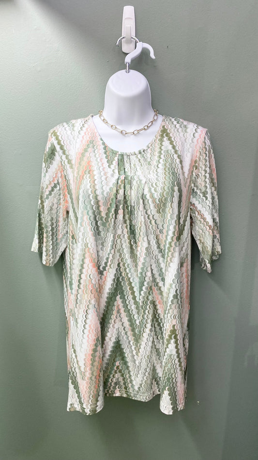 Sunday Green Wavy Top