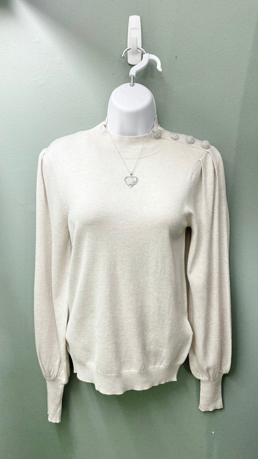 Soya Concept Rhinestone Button Sweater