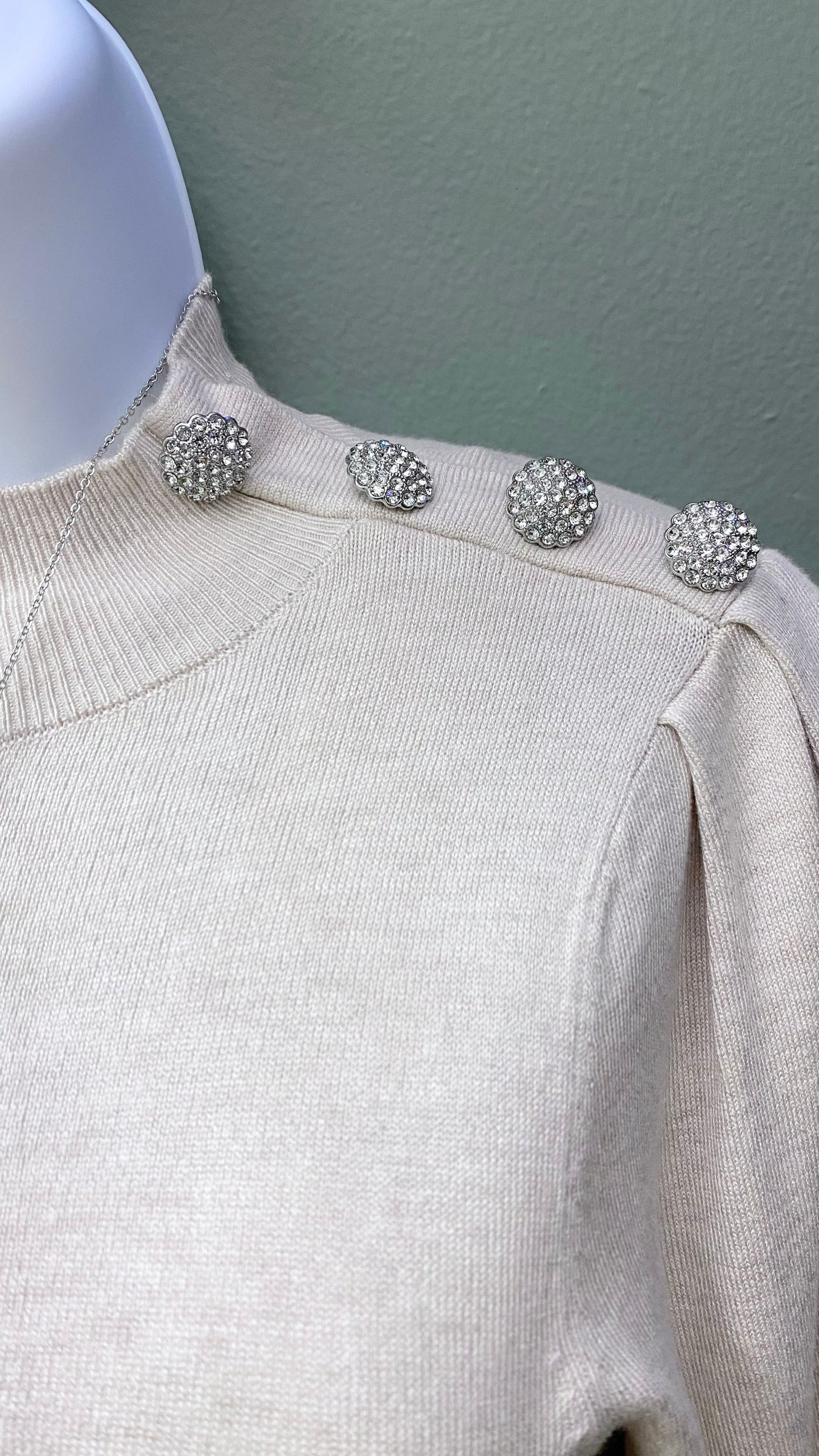 Soya Concept Rhinestone Button Sweater