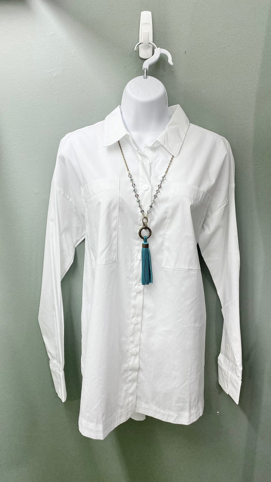 Charlie B White Buttoned Top