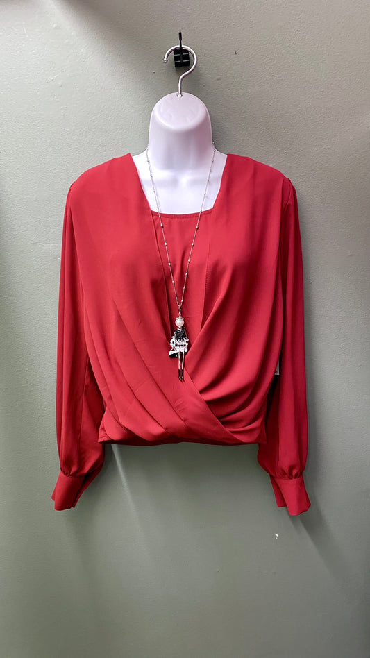 Karen Kane Red Drape Top