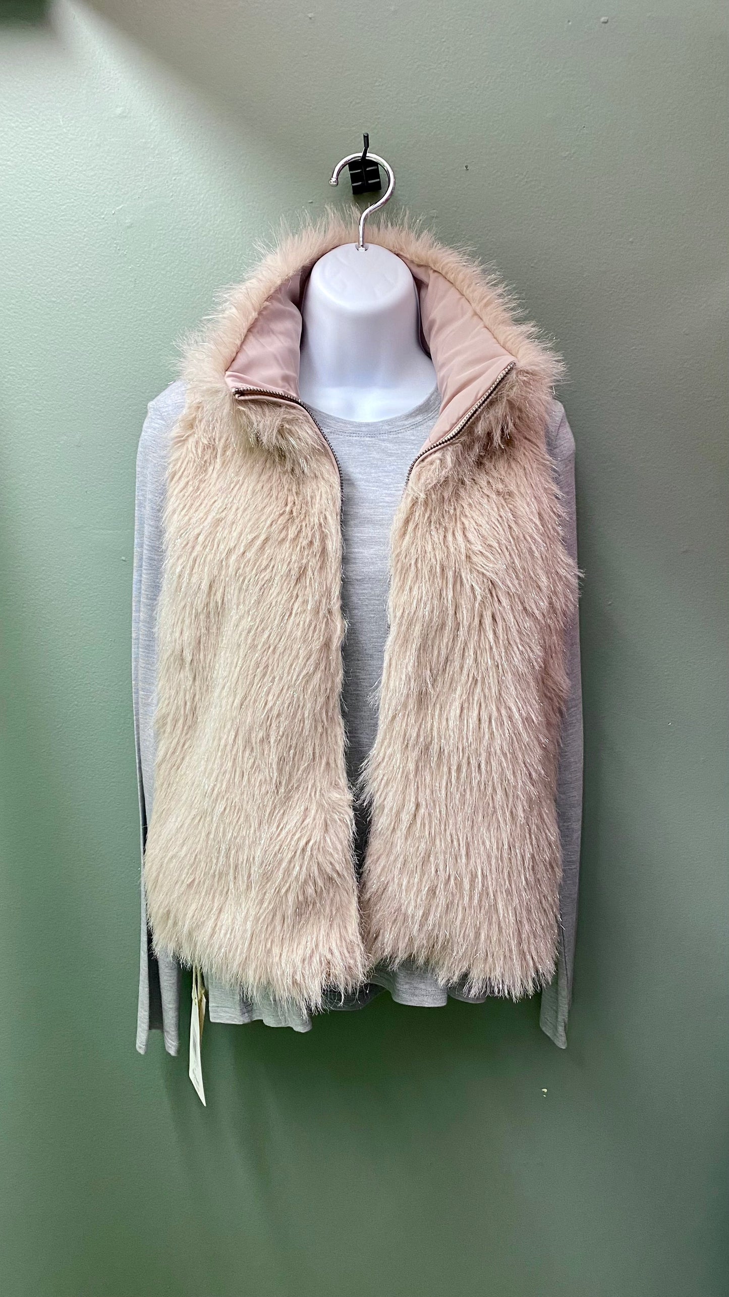 Clearance - Dylan Metallic Fur   - Black / Blush