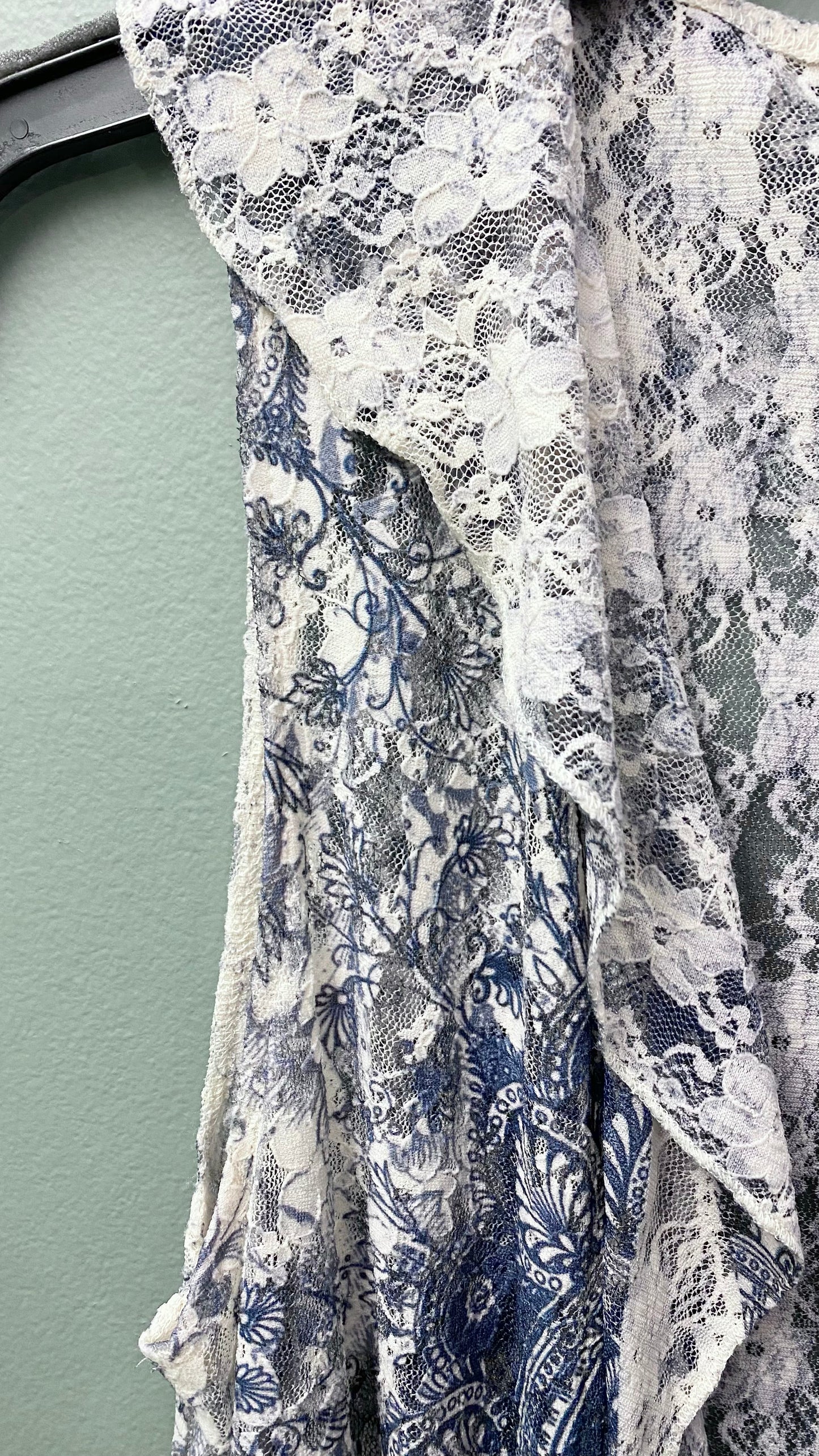 Origami Lace Layering Top with Ruffles