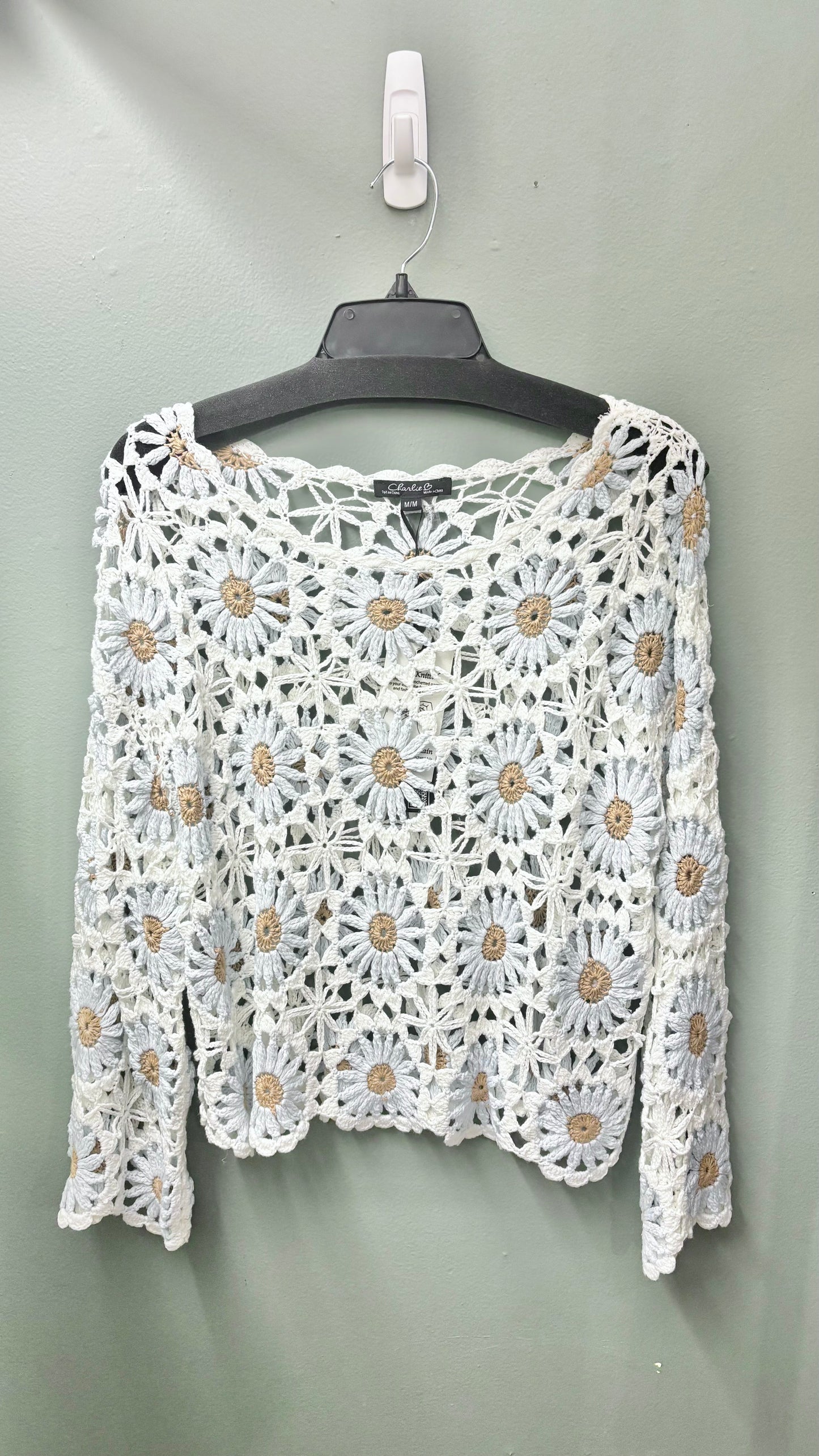 * Charlie B Flower Crochet Sweater