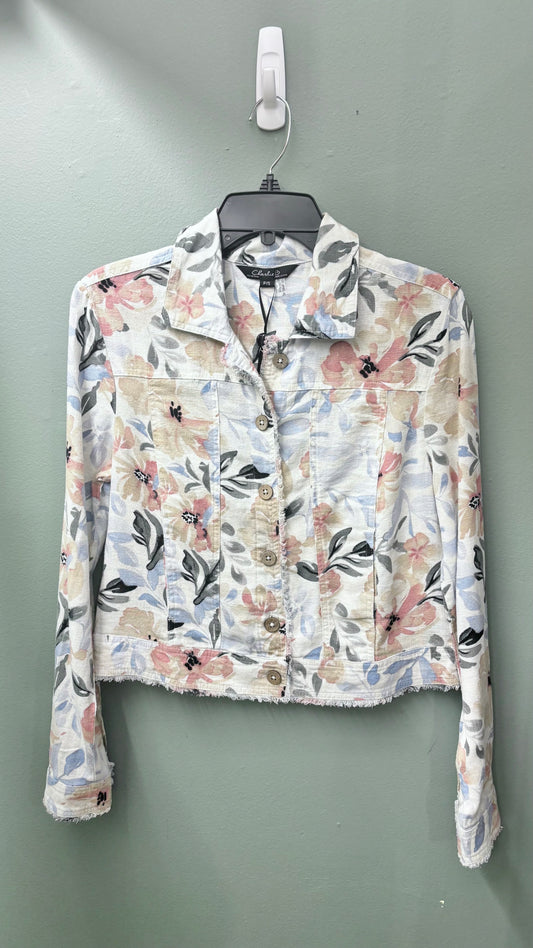 * Charlie B Floral Printed Linen Jacket