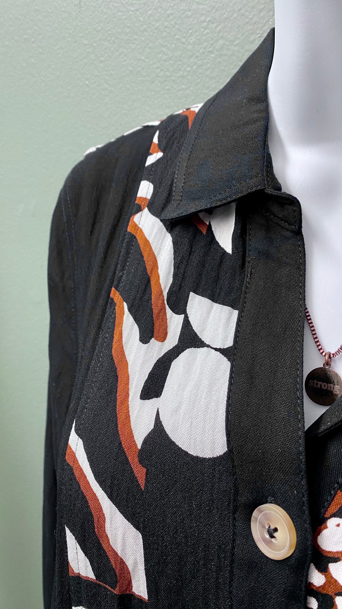 Multiples Animal Print Button Top
