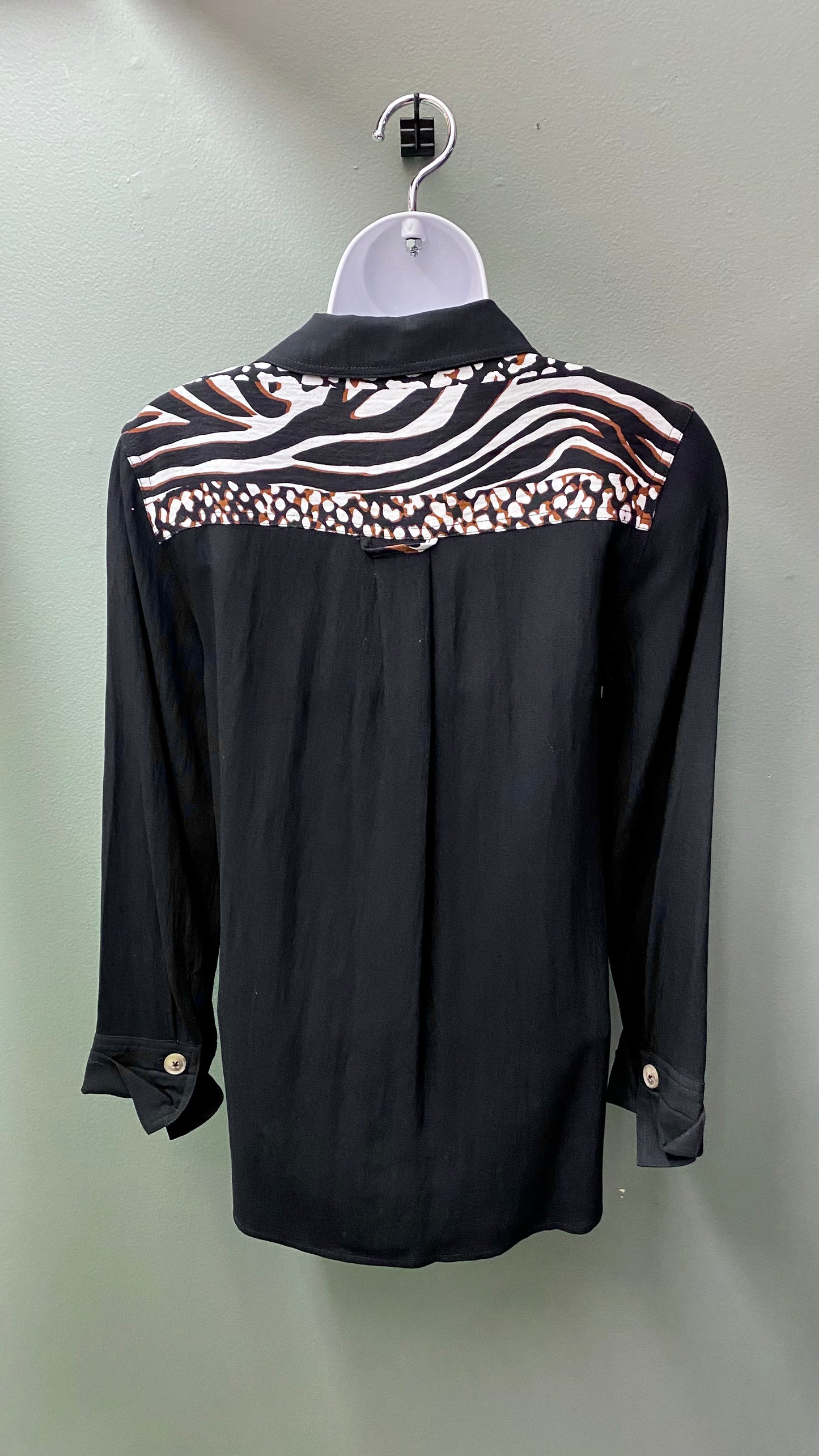 Multiples Animal Print Button Top