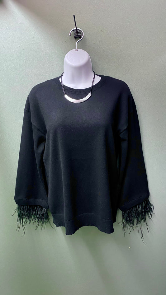 Karen Kane Feathered Cuff Top