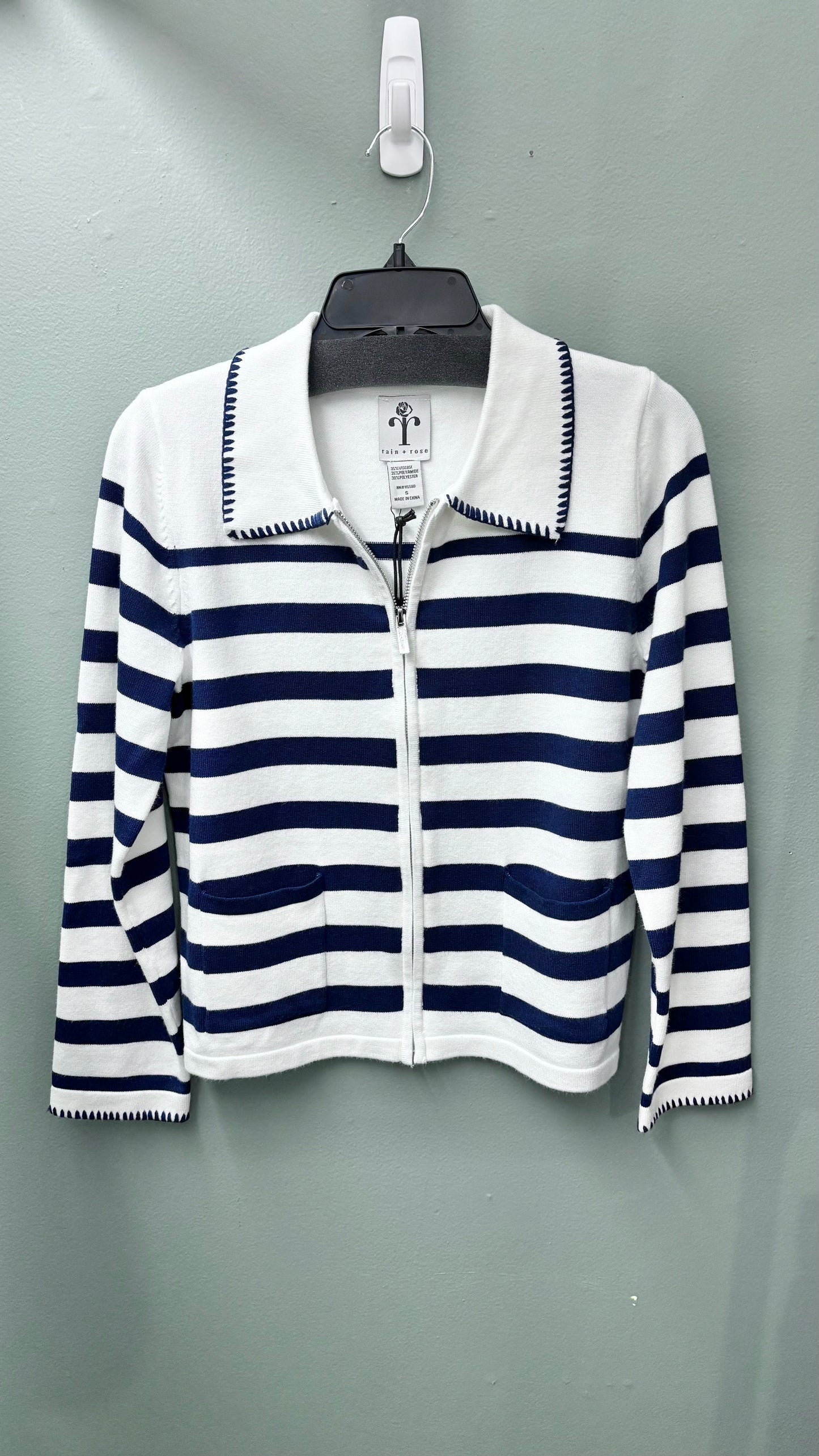 * Rain + Rose Striped Collared Top