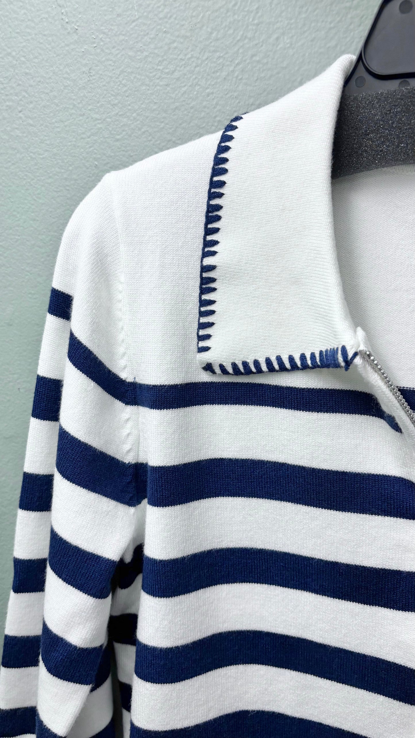 * Rain + Rose Striped Collared Top