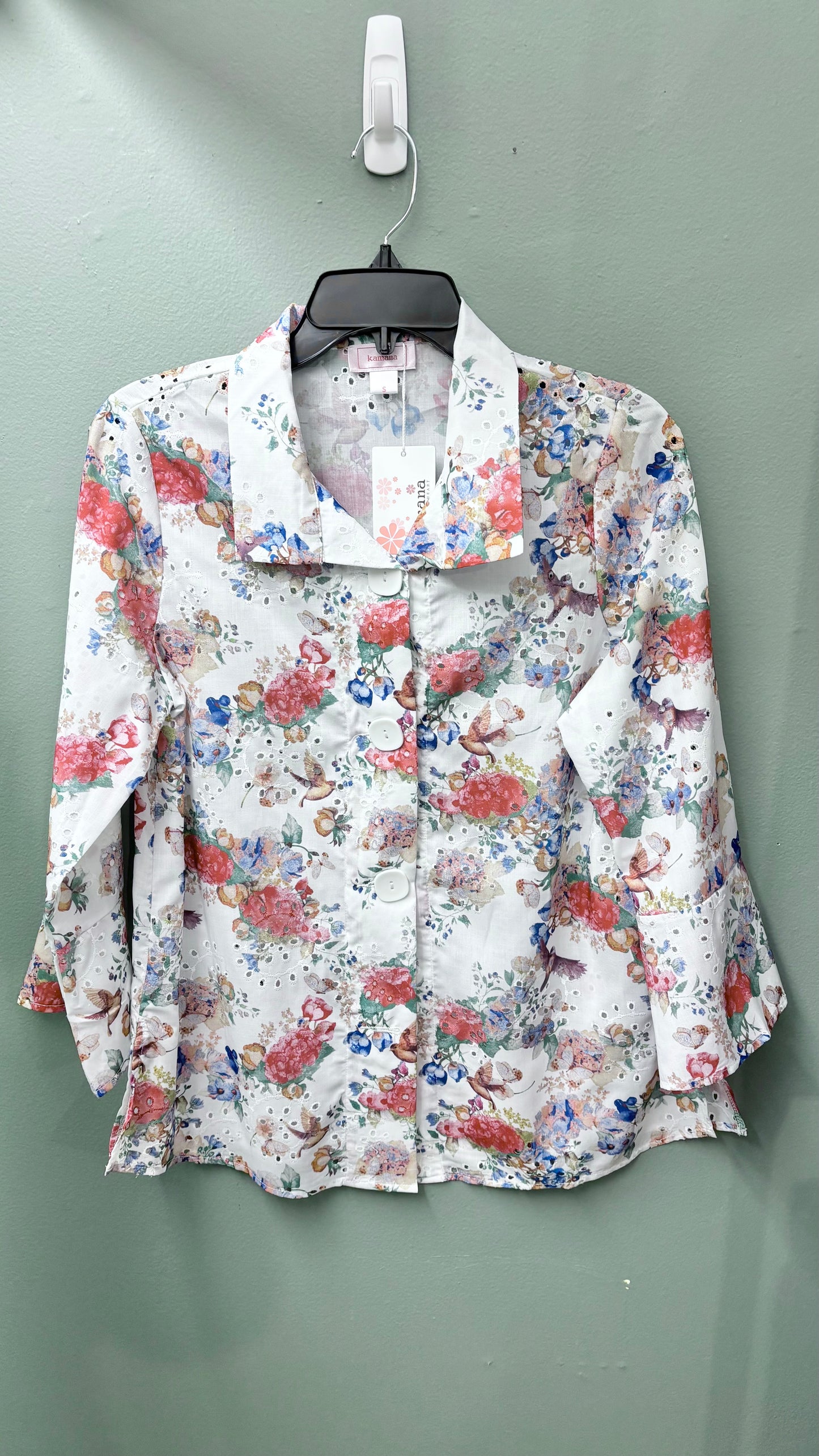 * Kamana Eyelet Floral Top