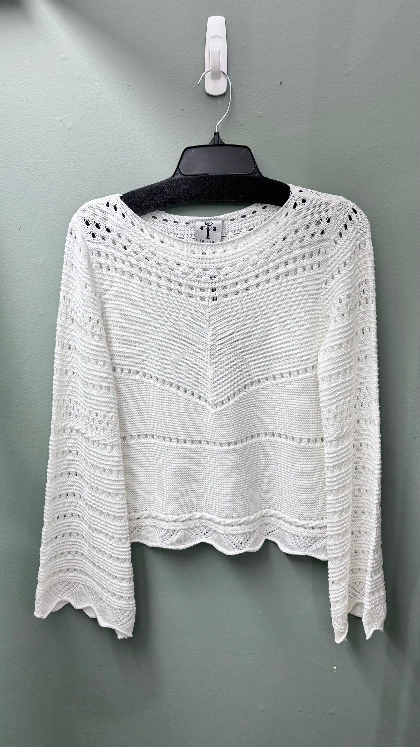 * Rain + Rose Crochet Bell Sleeve Top