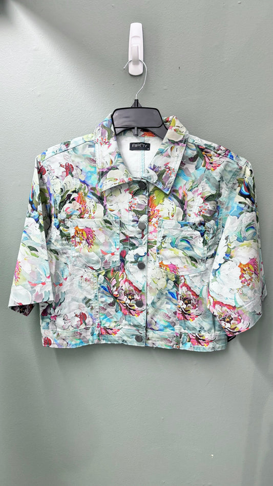 * APNY Cropped Floral Jean Jacket
