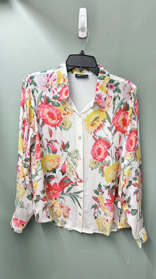 * APNY White Floral Blouse