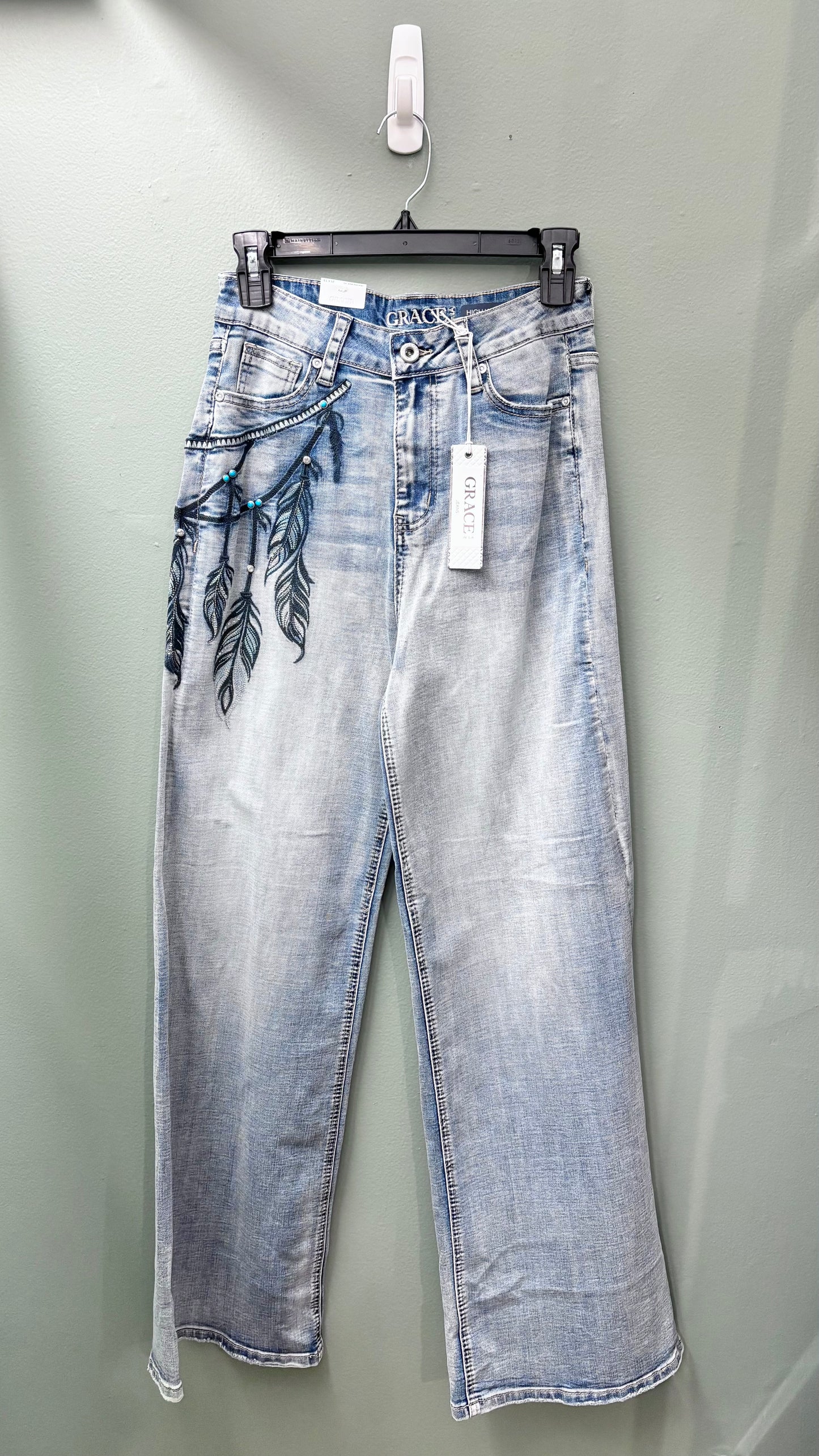* Grace Dream Catcher Embroidered Jeans