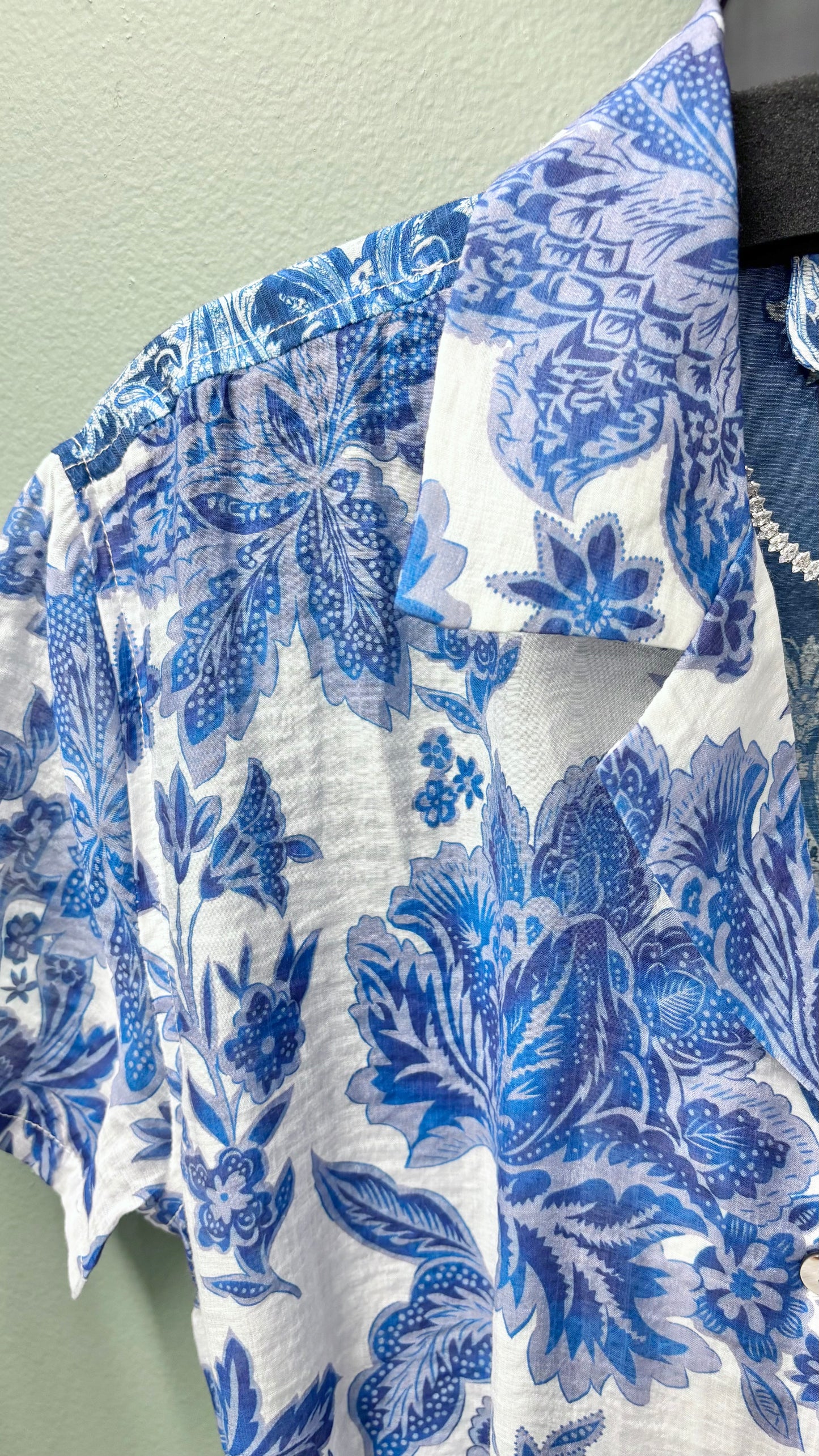 * Paparazzi Blue Printed Dress with Tie Belt
