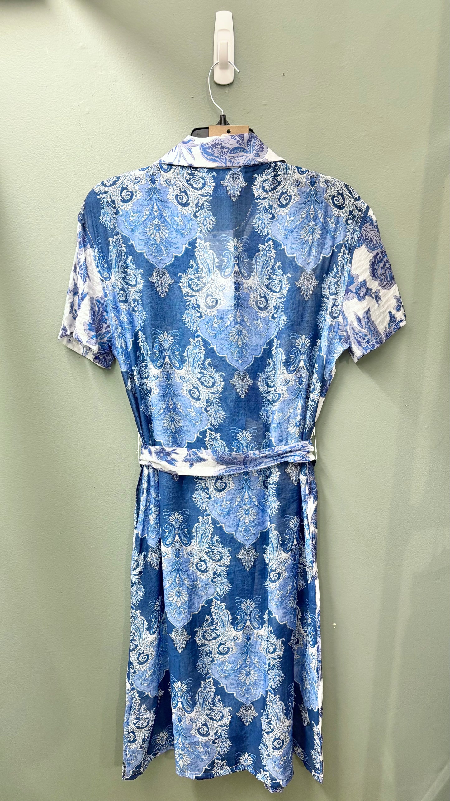 * Paparazzi Blue Printed Dress with Tie Belt