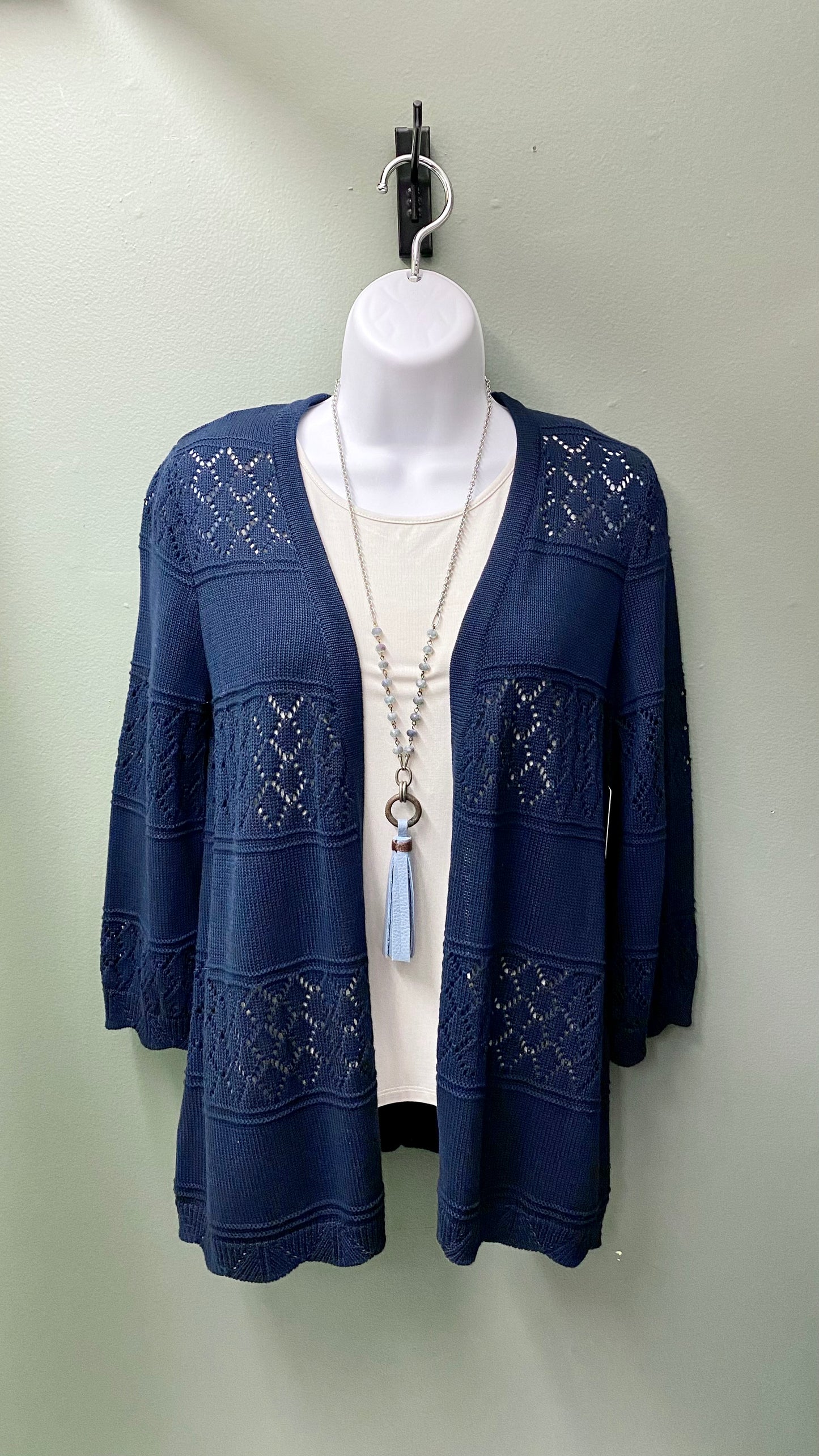 * Multiples Navy Short Cardigan