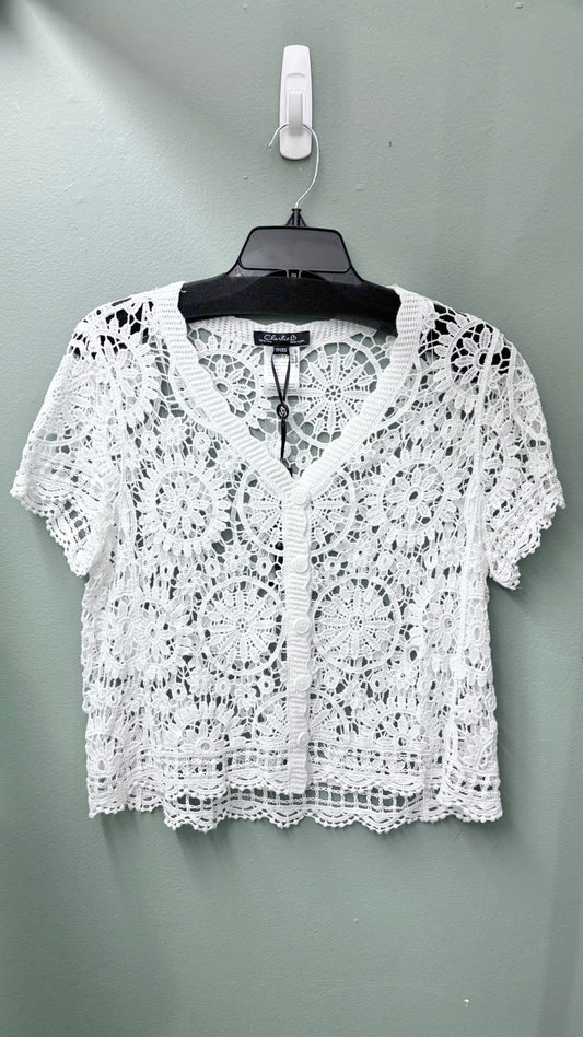Charlie B Crochet Short Sleeve Bolero Top