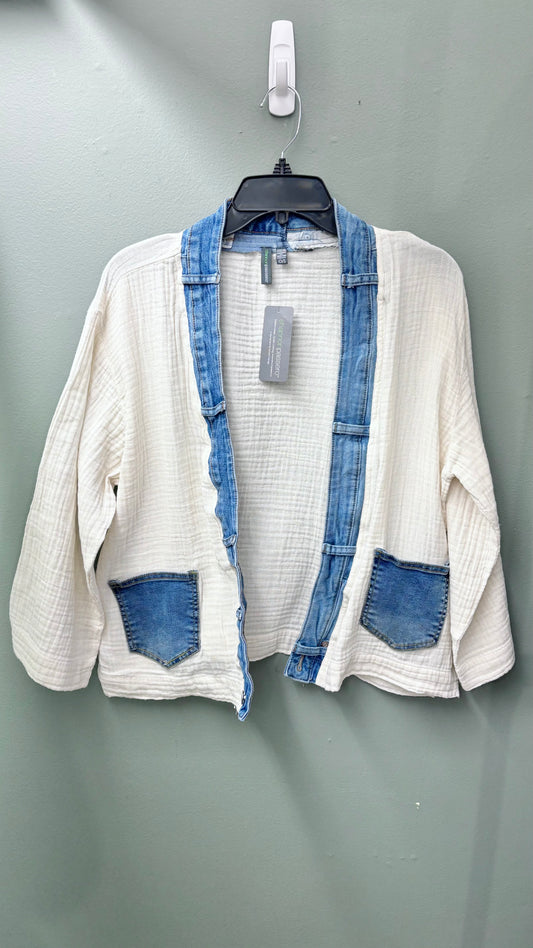 Shannon Passero Denim Trim Cardigan Top
