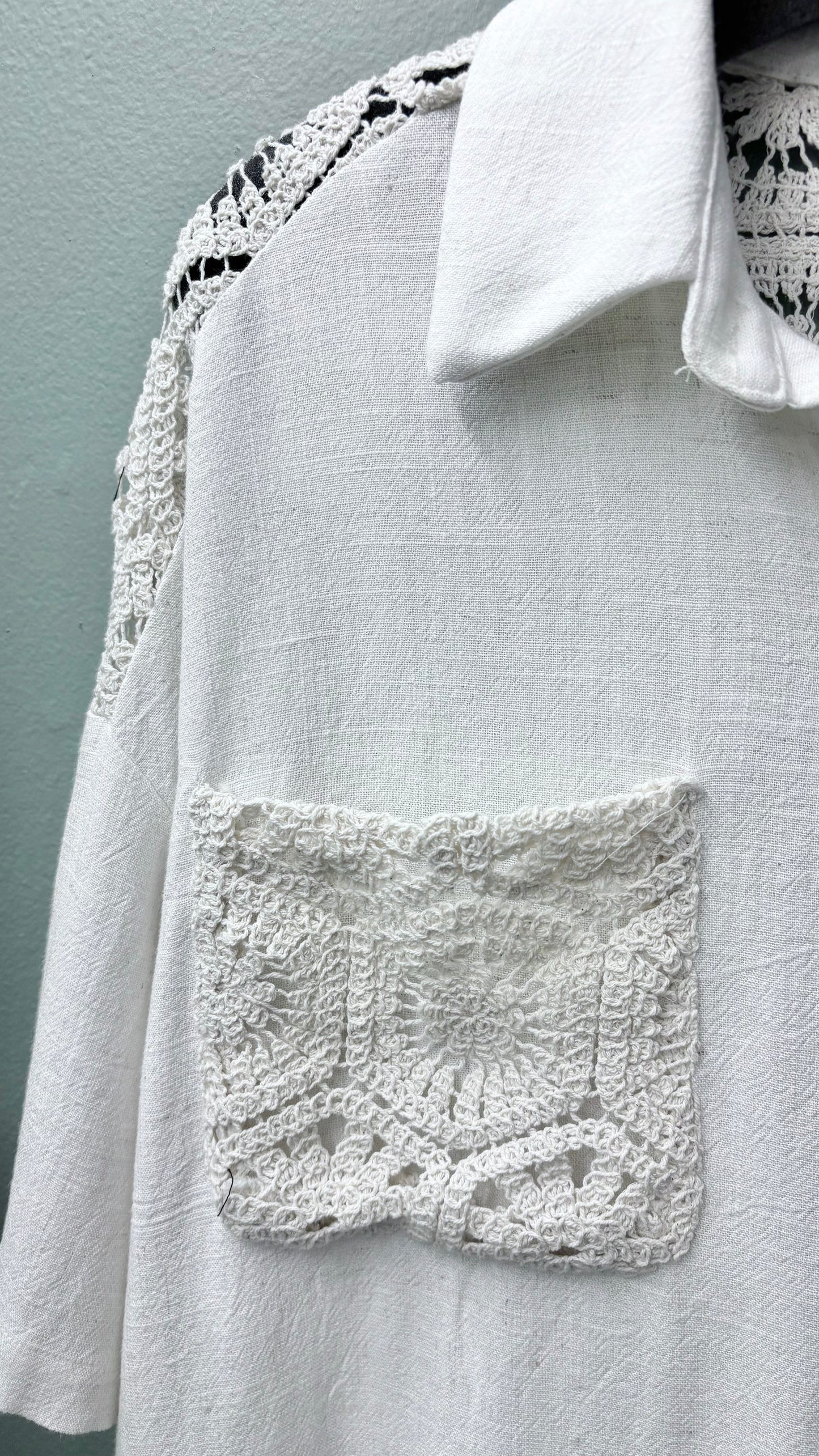 * Rain + Rose Crochet Trimmed Top