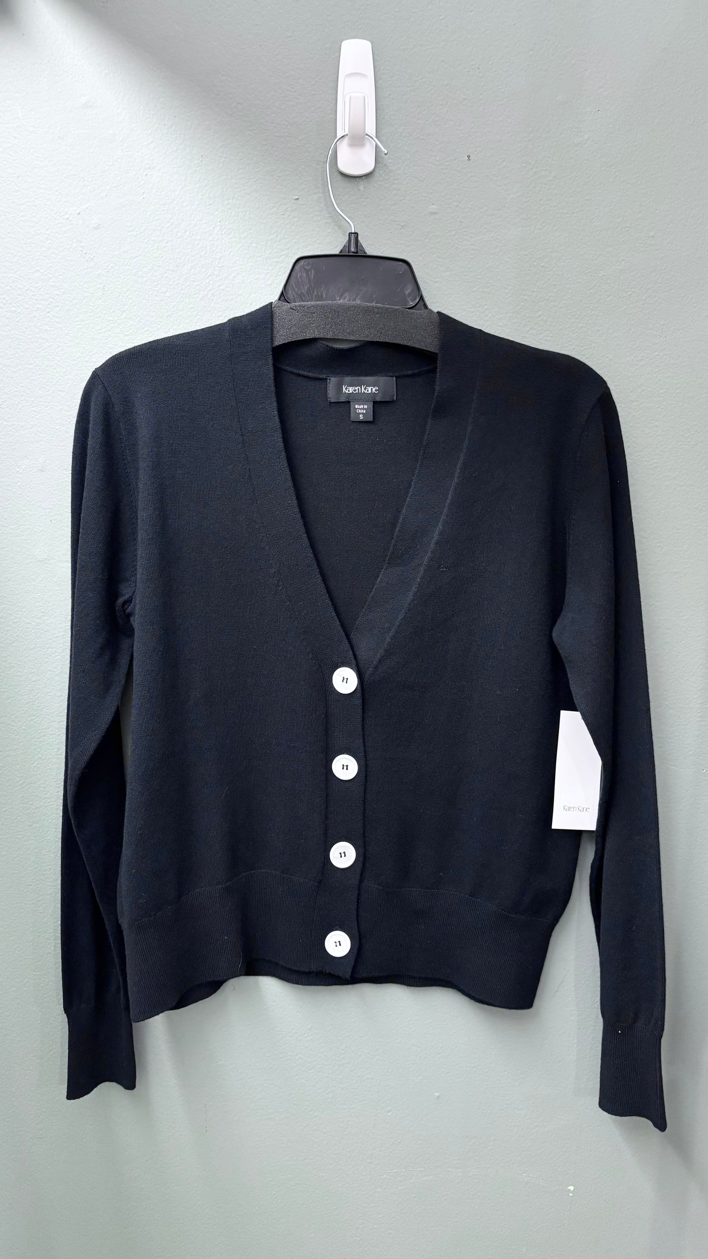 * Karen Kane White Buttoned Black Cardigan