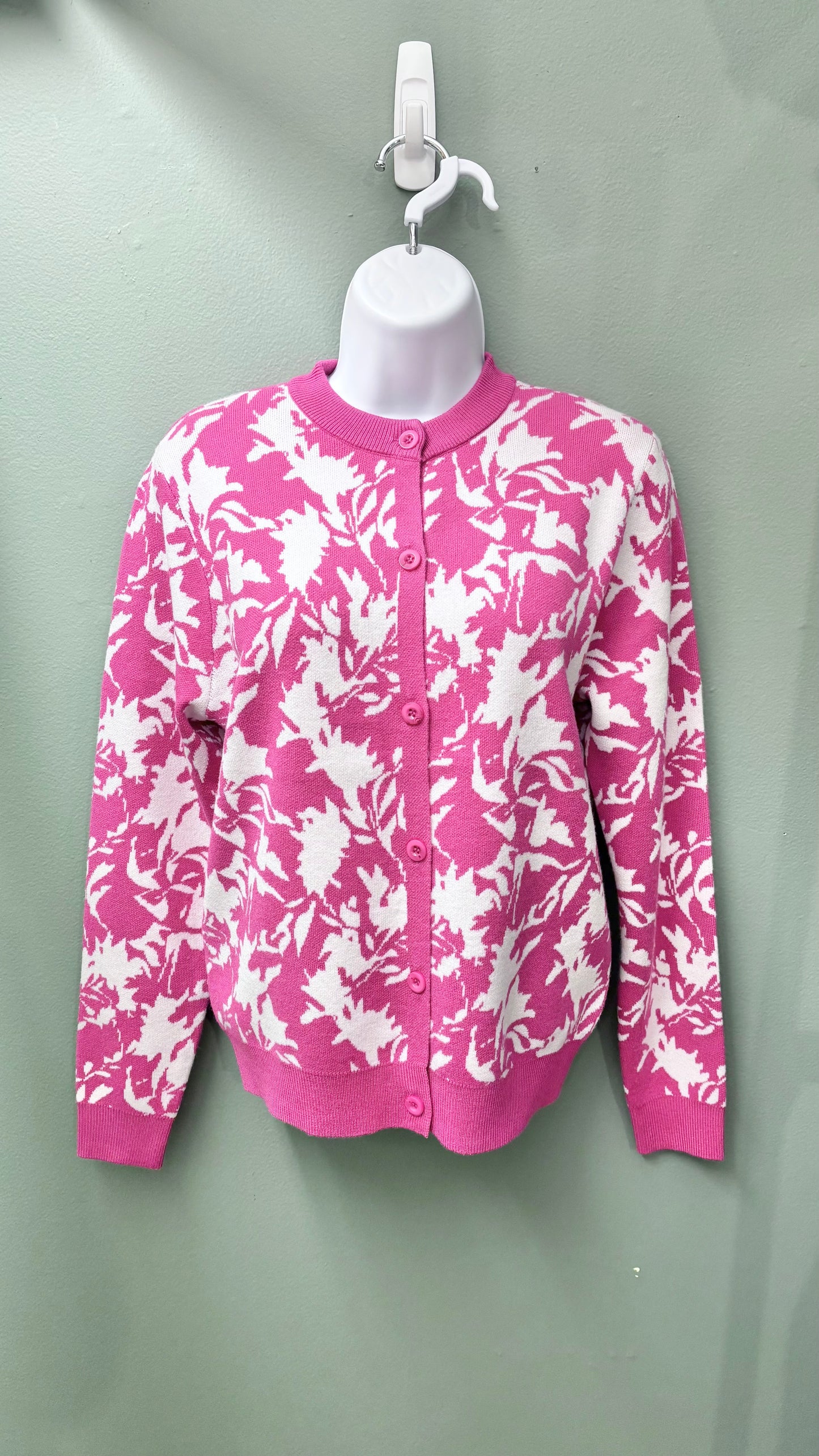 Rain + Rose Fuchsia Patterned Sweater