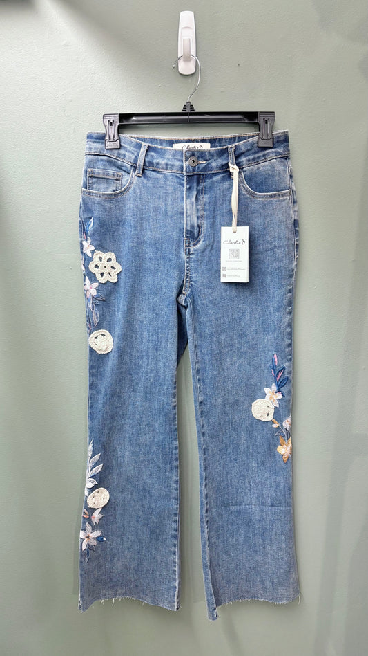 Charlie B Embroidered Crochet Jean