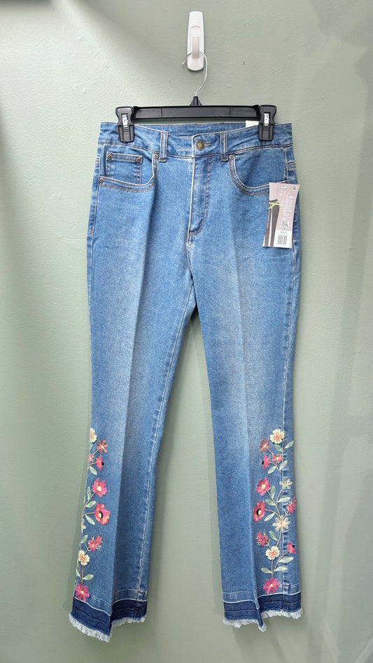 Multiples Dark Wash Embroidered Jeans