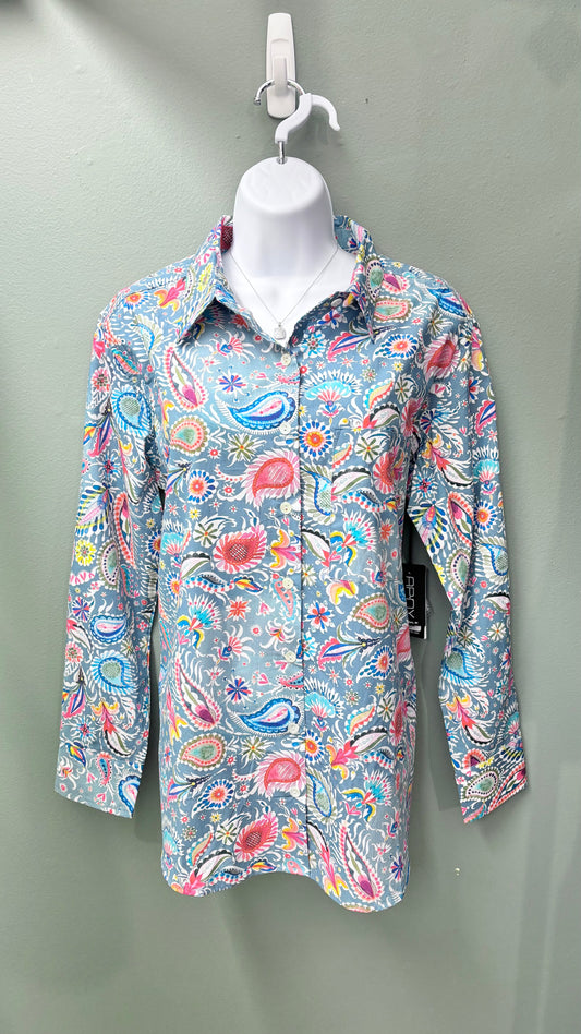 APNY Paisley Blue Top