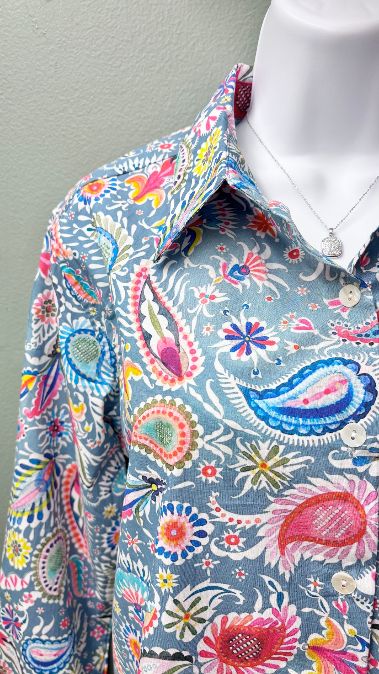 APNY Paisley Blue Top